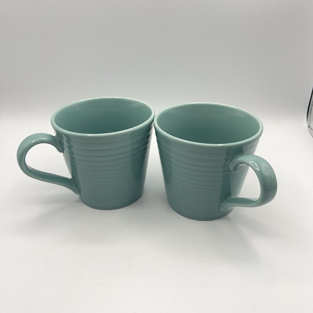 LOT OF 2 Royal Doulton Gordon Ramsay Maze Teal Coffee Mugs